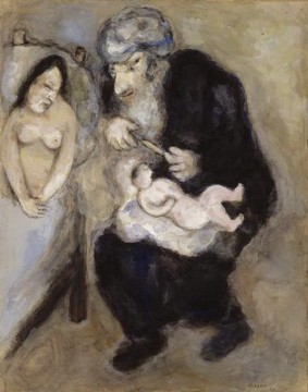  god - Circumcision prescribed by God to Abraham contemporary Marc Chagall